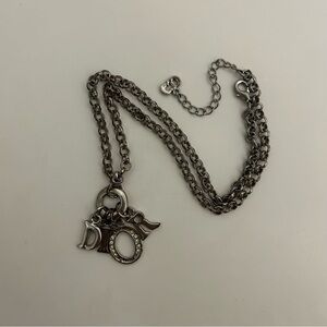 Dior Logo Spellout Crystal Choker Necklace